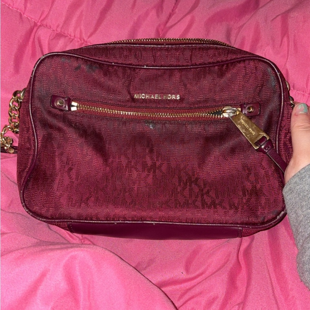 Michael Kors Wine Red Crossbody Bag